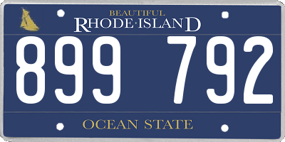 RI license plate 899792