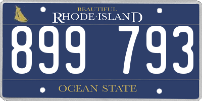RI license plate 899793