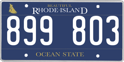 RI license plate 899803