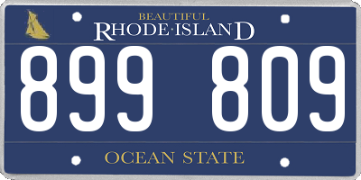 RI license plate 899809