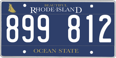 RI license plate 899812