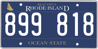 RI license plate 899818