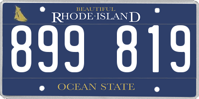 RI license plate 899819