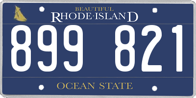 RI license plate 899821