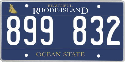 RI license plate 899832