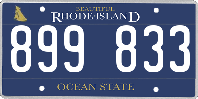 RI license plate 899833