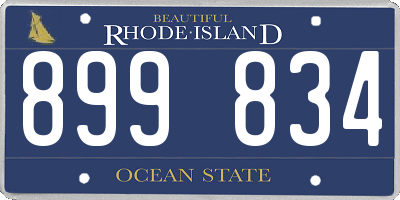 RI license plate 899834