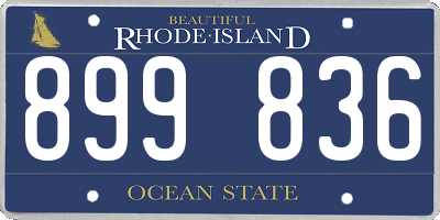 RI license plate 899836