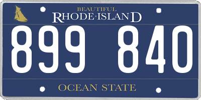 RI license plate 899840