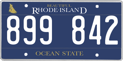 RI license plate 899842