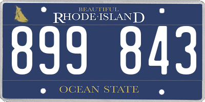 RI license plate 899843