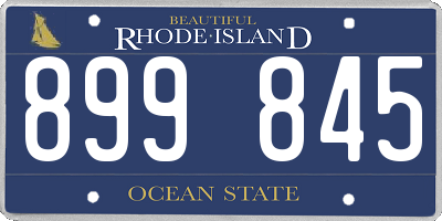 RI license plate 899845
