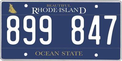 RI license plate 899847