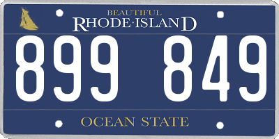 RI license plate 899849