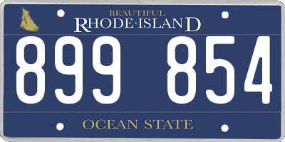 RI license plate 899854