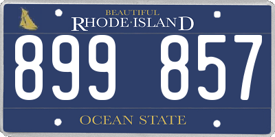 RI license plate 899857