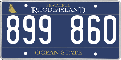 RI license plate 899860