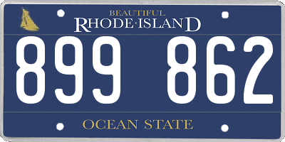 RI license plate 899862