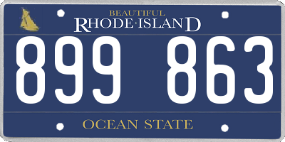 RI license plate 899863