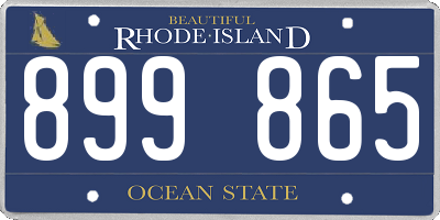 RI license plate 899865