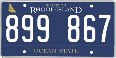RI license plate 899867