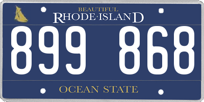 RI license plate 899868