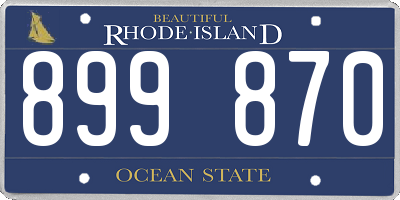 RI license plate 899870