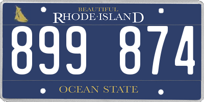 RI license plate 899874