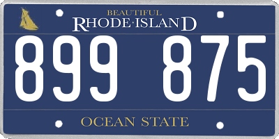 RI license plate 899875