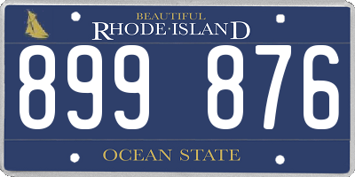 RI license plate 899876