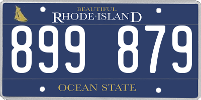 RI license plate 899879