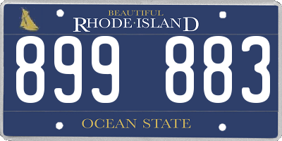 RI license plate 899883