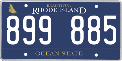 RI license plate 899885