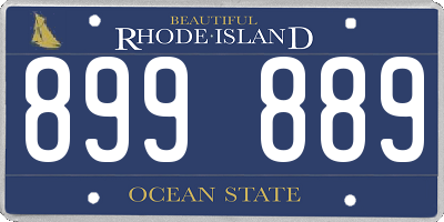RI license plate 899889