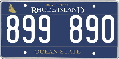 RI license plate 899890