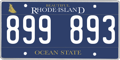 RI license plate 899893