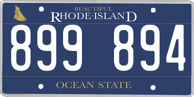RI license plate 899894