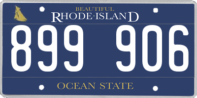 RI license plate 899906