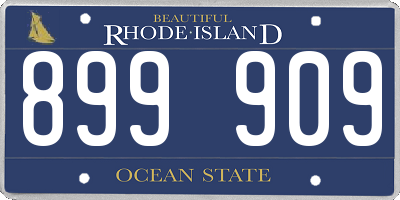 RI license plate 899909