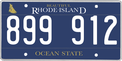 RI license plate 899912
