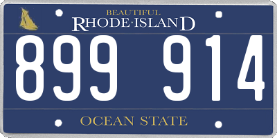 RI license plate 899914