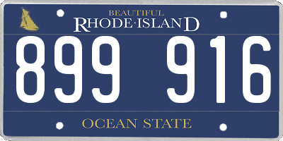 RI license plate 899916