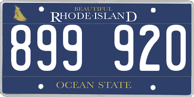 RI license plate 899920