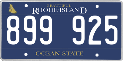 RI license plate 899925