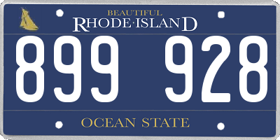 RI license plate 899928