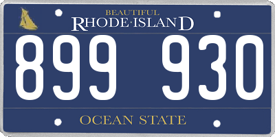 RI license plate 899930