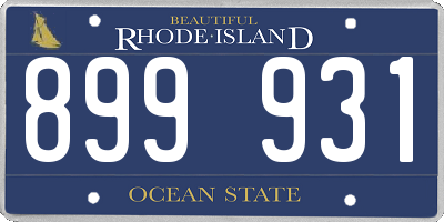 RI license plate 899931