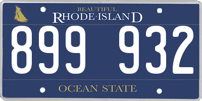 RI license plate 899932