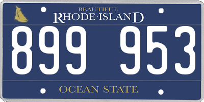 RI license plate 899953