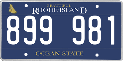 RI license plate 899981